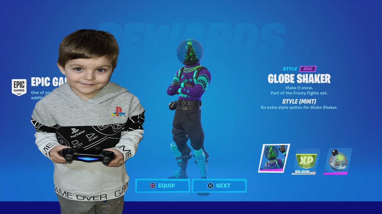 TRUMAnn & His 7 Year Old Kid Unlocking NEW FREE Fortnite Skin Style GLOBE SHAKER MINT (New Unlock)