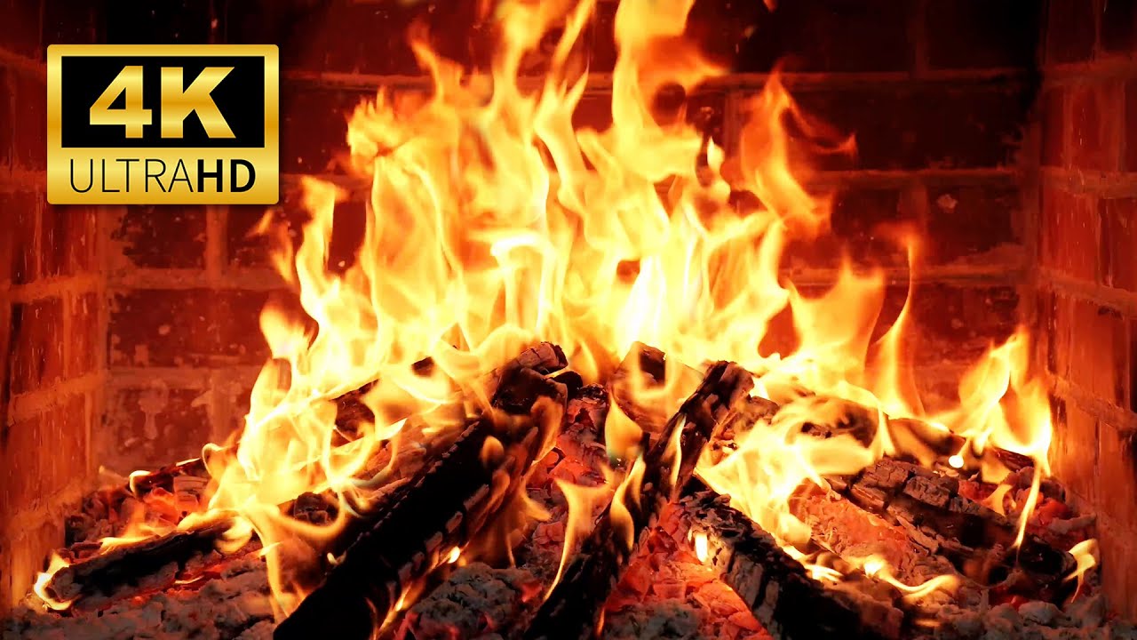 🔥 Winter Fireplace 4K UHD – Cozy Fireplace with Crackling Fire Sounds | Warm Winter Ambience