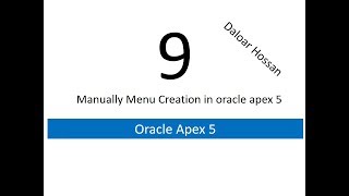 Manually Menu Creation in oracle apex
