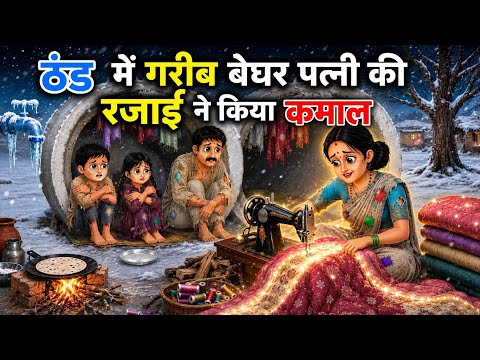 ठंड में गरीब पत्नी की रजाई🧣 बनाने की चतुराई🧕 ने की गरीबी दूर