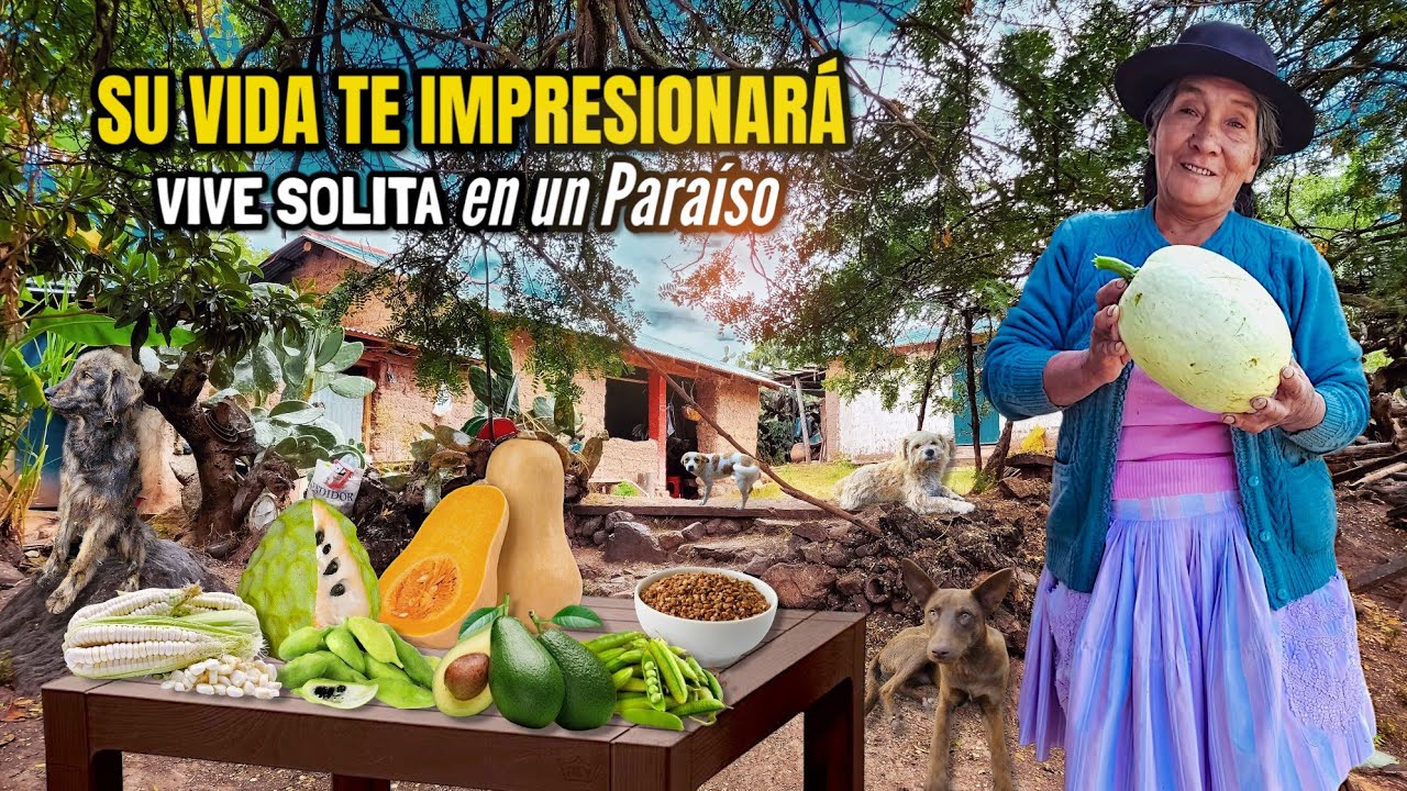 Su vida te impresionará 😱 Vive solita 🥔🌽🍒🍊🍑🥑🐄🐕