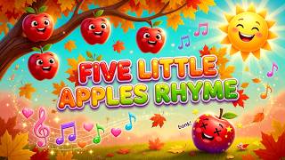 Five Little Apples 🍎 | Super Fun Nursery Rhyme for Kids | Learn Counting Fast!