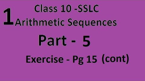 Kerala State 10th maths - Arithmetic Sequences in malayalam - part 5
