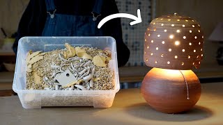 How to turn clay scraps into a cozy lamp