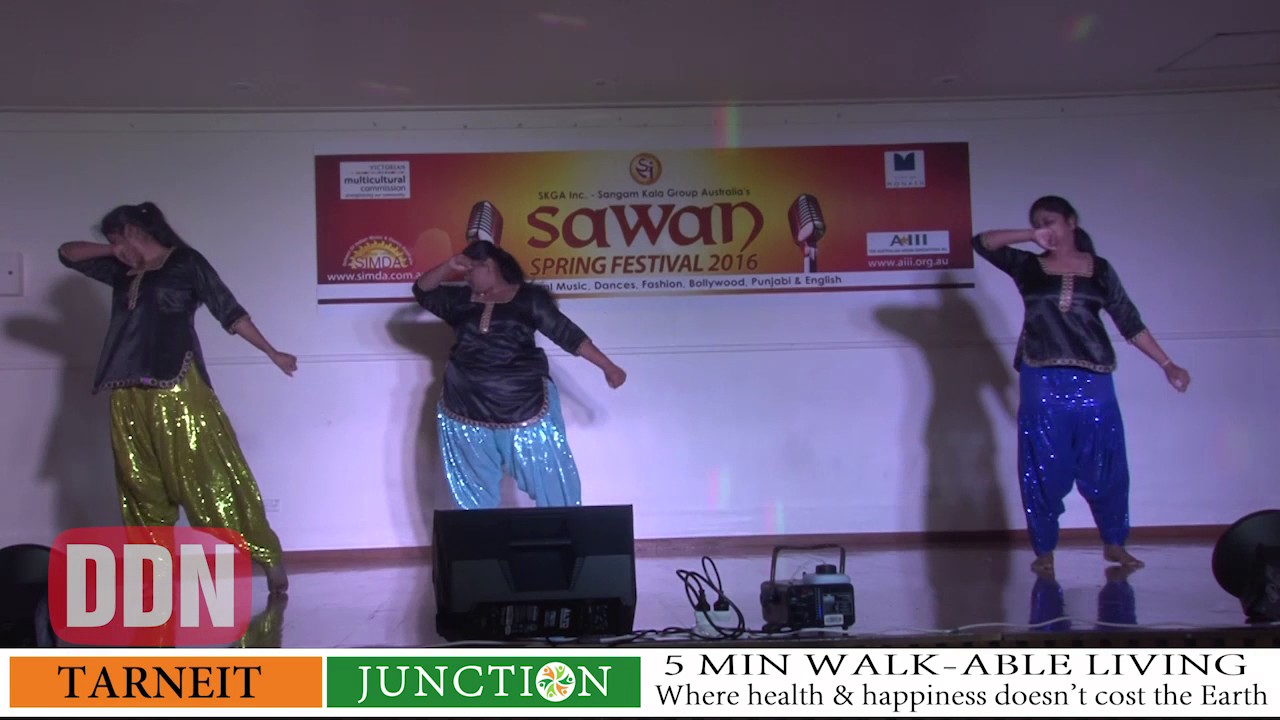 Desi Steppers from LAKS Dance group performing Bollywood dance at Sawan Festival Dec 2016