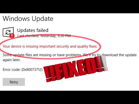 How to FIX Error Code-0x80073712 - in-Windows 7/XP/8/10 ?