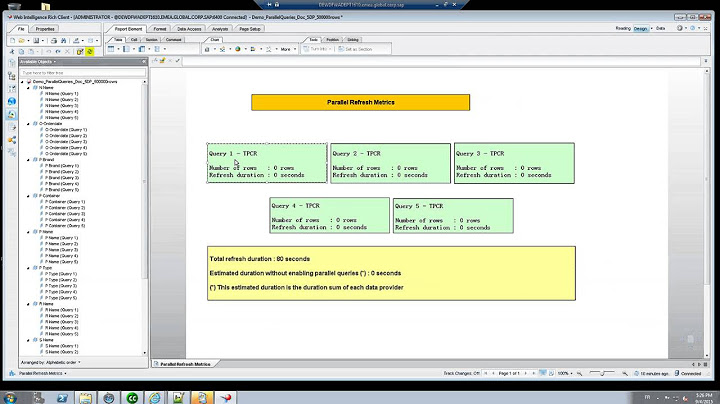 BI 4 2   WebI   Parallel Queries