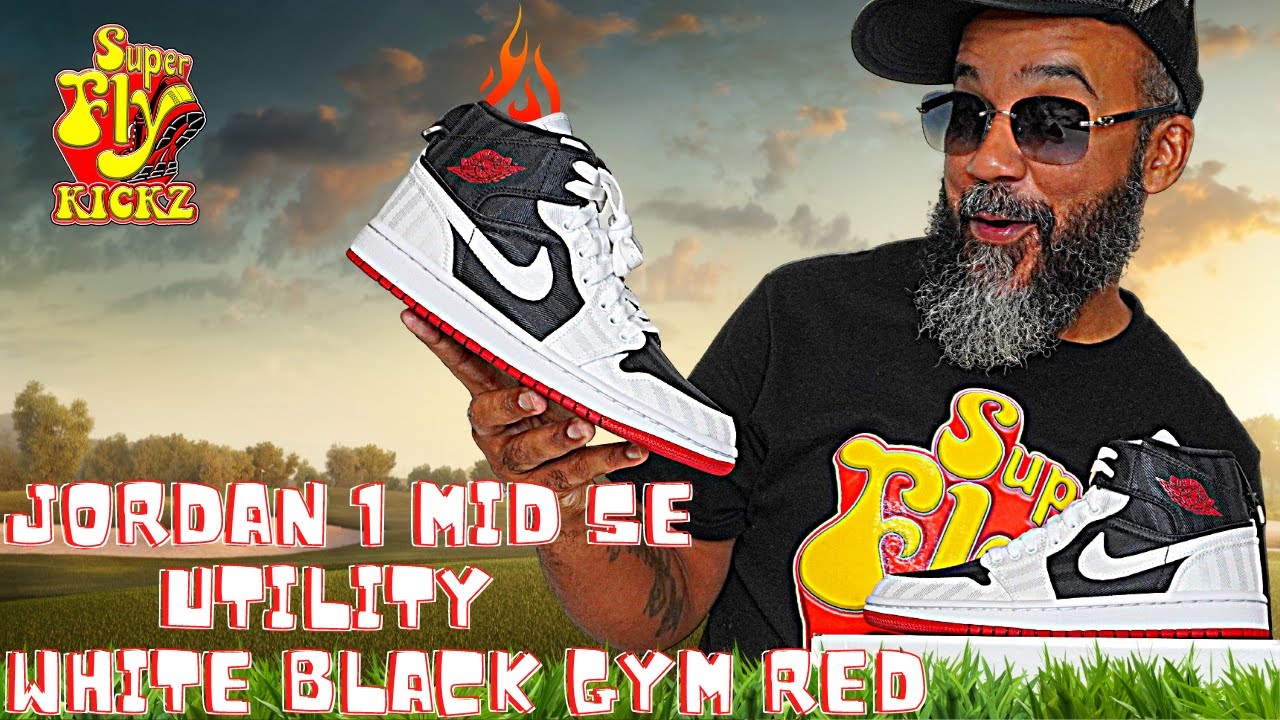 THE JORDAN 1 MID SE UTILITY WHITE BLACK GYM RED (W) IS SUPER TOUGH FIRE  (WHERE TO BUY)!! 