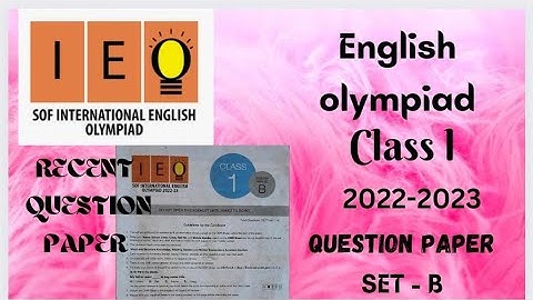 #FavFive | IEO olympiad Class1 English solved Paper 2022-23 set B | SOF International Olympiad| #ieo