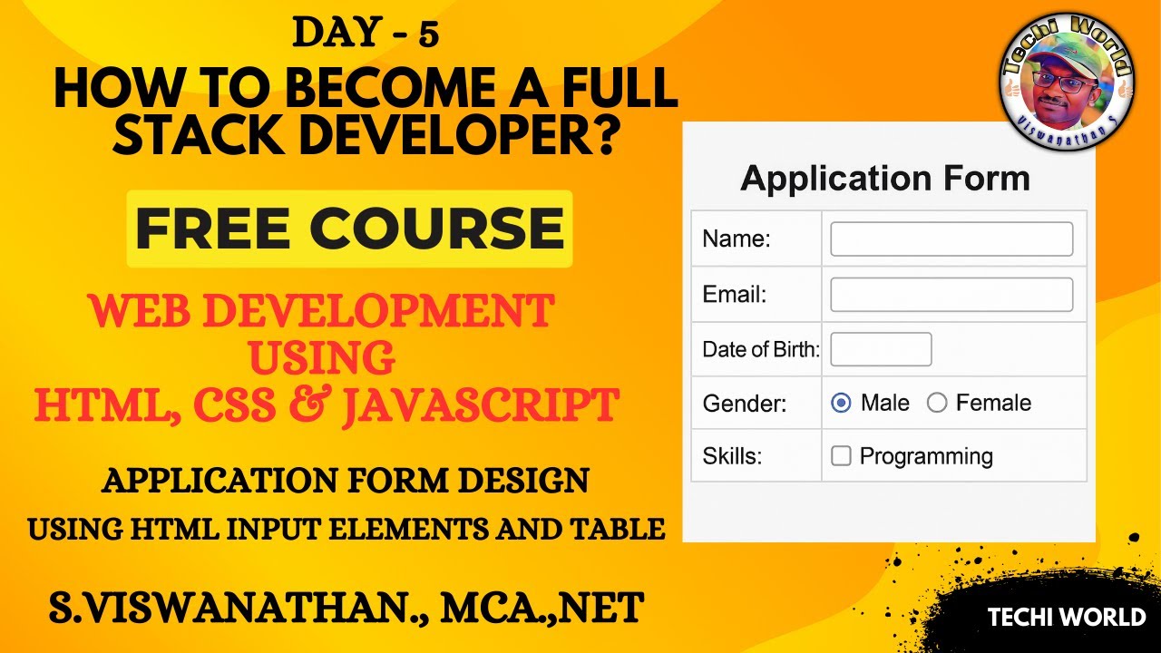 Day 5 | Full Stack Development Free Course | Application Form using ...