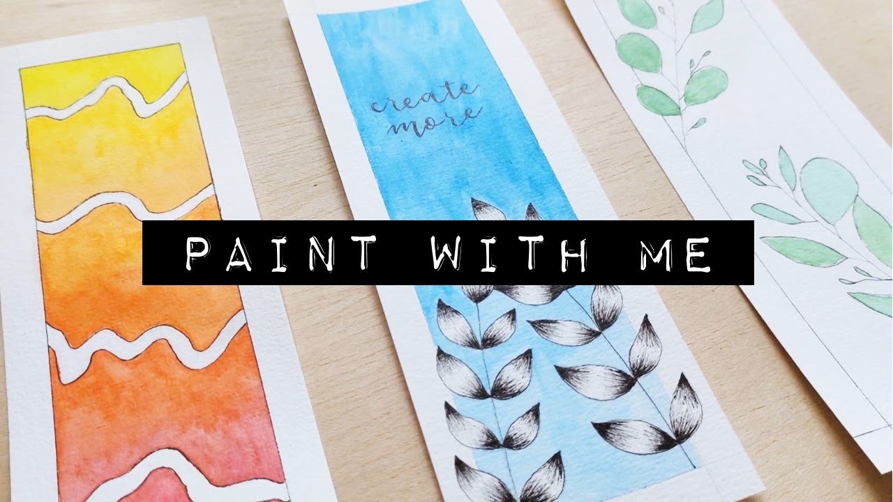 Painting Bookmarks! (Easy Designs with Watercolours) PAINT WITH ME YouTube