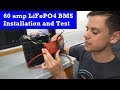 12v 60a LiFePO4 Solar Battery BMS for $32- Installation and Test!