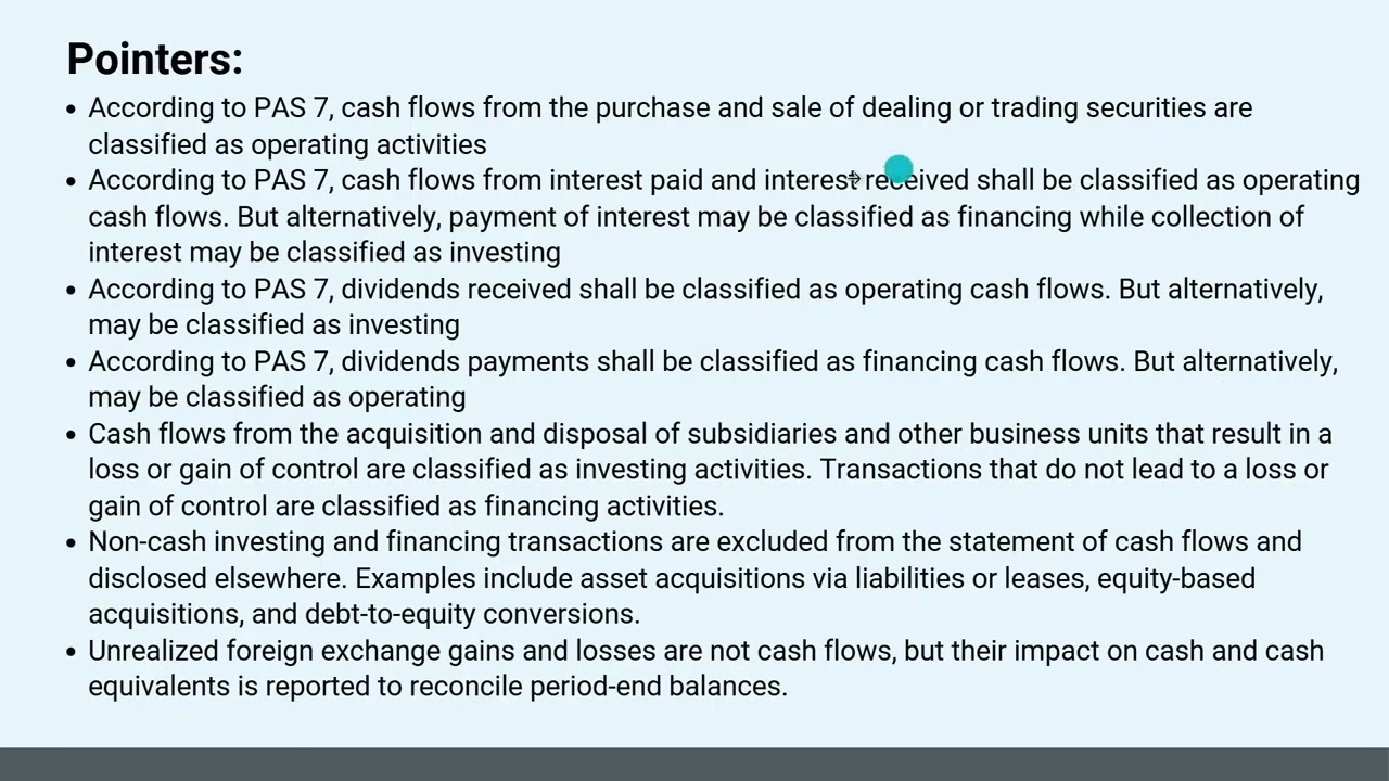PAS 7 Statement of Cash Flows-Direct and Indirect Method