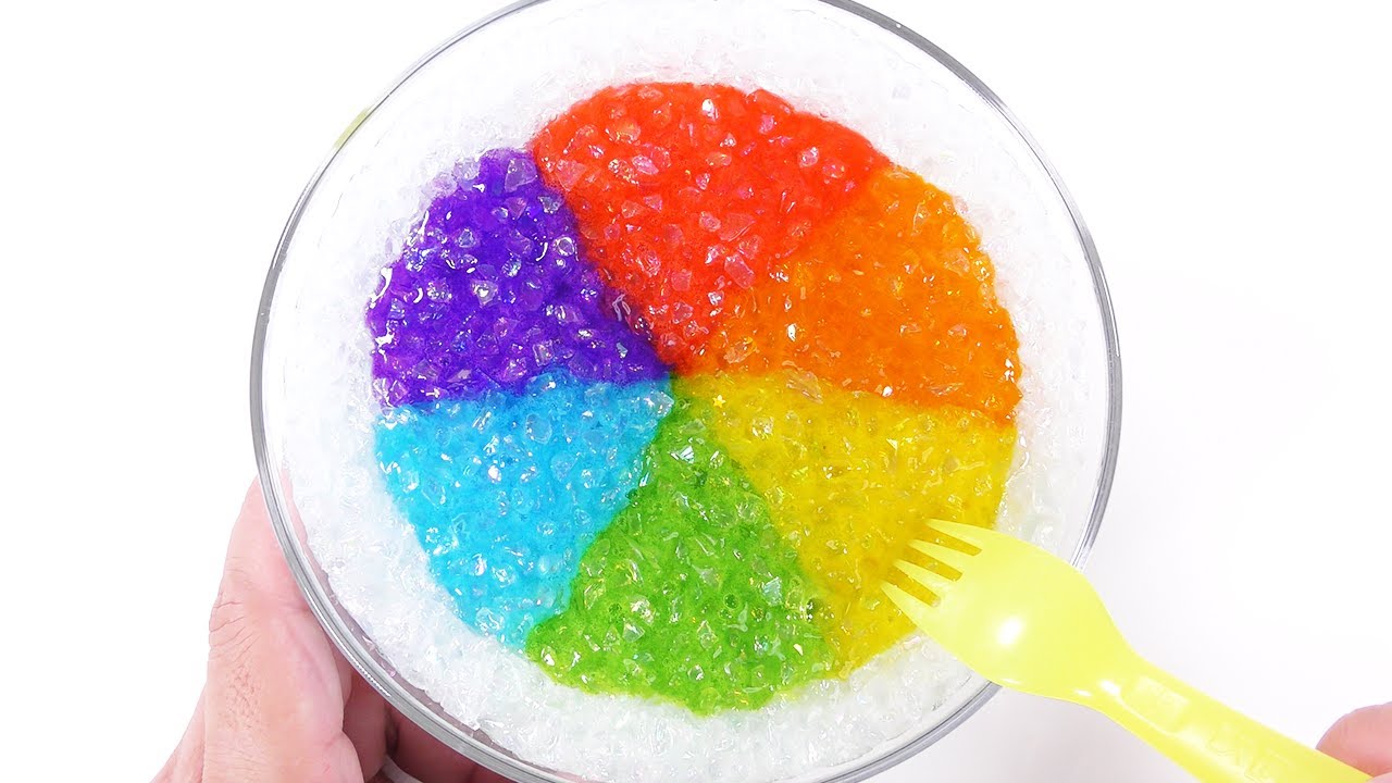 【DIY】超ゴリゴリのレインボー鉱石スライムの作り方【slime ASMR】