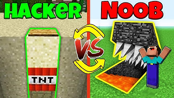 Minecraft Battle: NOOB vs HACKER: SWAPPED HIDDEN TRAP CHALLENGE / Animation