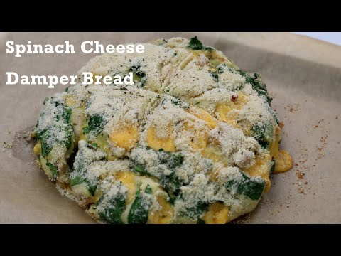 Spinach Cheese Chicken Damper Bread✤ Need less than 30 mins from start to serve 30分钟就可搞定的菠菜奶酪丹波面包