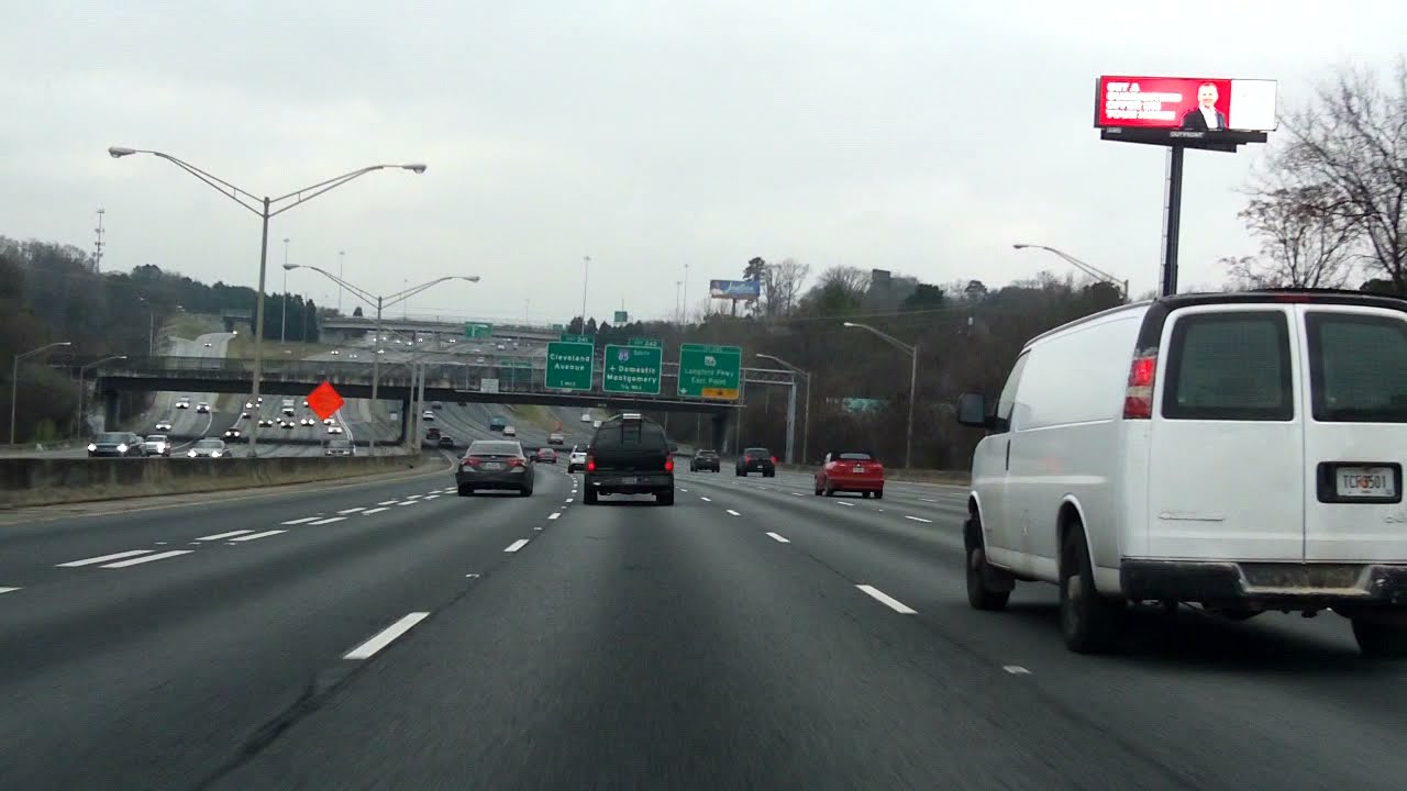 Atlanta Downtown Connector (Interstate 75 Exits 251 to 242) southbound
