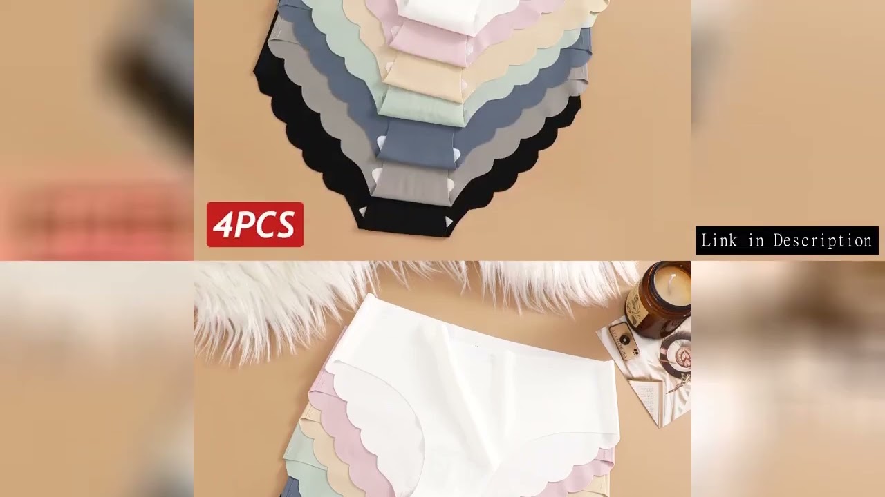 Ice Silk Seamless Panties 4PCS/Set Women's Briefs Solid Color Elastic Underwear Female Ultra Thin No