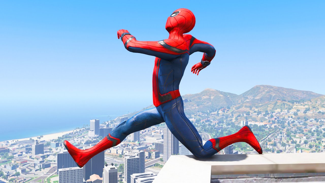 SPIDERMAN CRAZY JUMPS/FALLS #2 (GTA 5 Spider-Man Fails)
