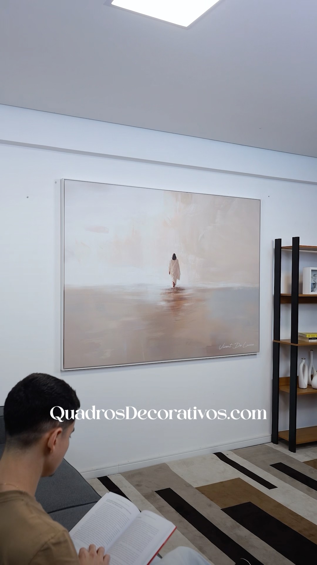 Vídeo de Quadro Jesus Sobre as Águas - Coleção Minimalista