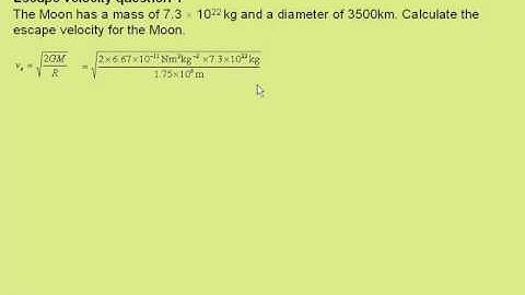 Escape velocity question 1