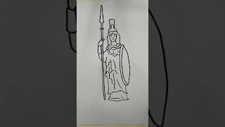 How To Draw Greek Gods Easy | Greek Goddess Athena Step By Step Drawings | Easy drawing idea #shorts
