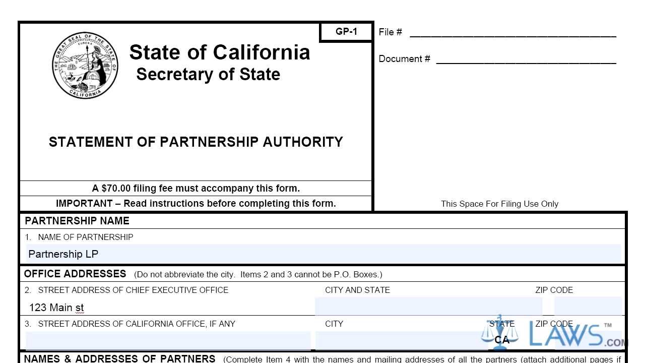 statement of partnership authority ca gp1 youtube gp 1 form