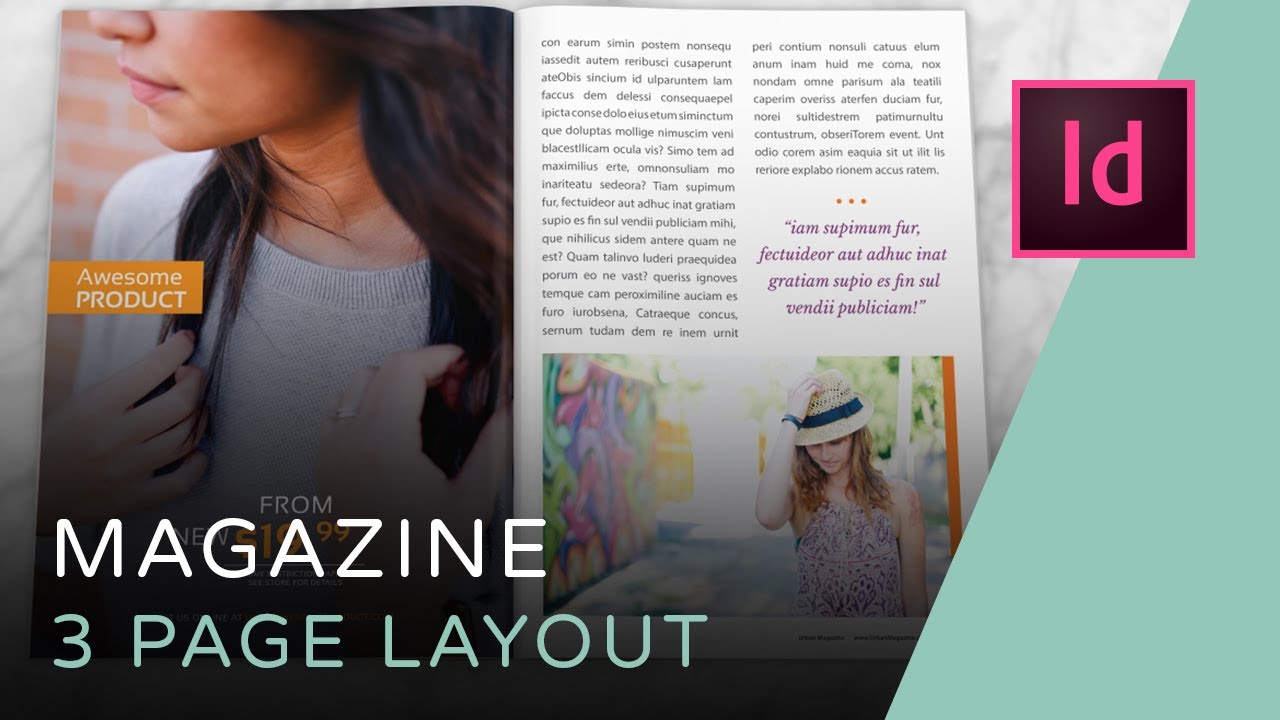 Let S Create A 3 Page Magazine Spread In Indesign Youtube