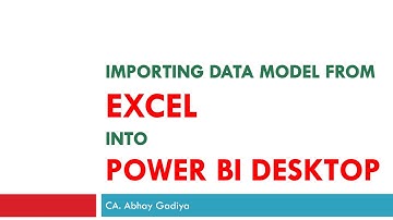 24. Power BI Desktop -  Importing data model from Excel to Power BI