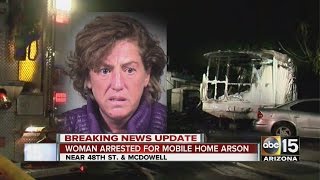 Woman arrested for mobile home arson