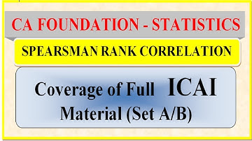 CA FOUNDATION RANK CORRELATION VIDEO 4, ICAI MATERIAL