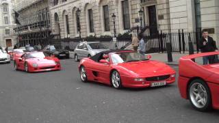 Ferrari traffic jam ! - enzo, f50, f40, scuderia16m gumball rally 2010
london