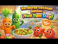 ¡Verduras Cocinan Juntas! 🍅🥕 Yum Yum Day | Cocina Divertida para Niños