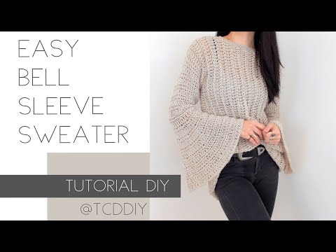 How To Crochet A Bell Sleeve Sweater (EASY) | Tutorial DIY