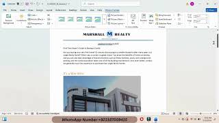 Illustrated Word 365 | Module 3: SAM Project B | Marshall Realty