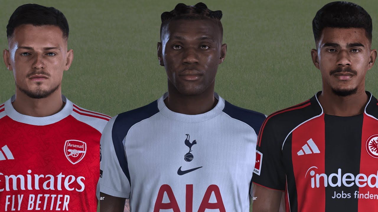 Facepack Европа + Татуировки - V31 | Бен Уайт, Дестини Удоги и Ансгар Кнауф | ПЕС 21 ПК