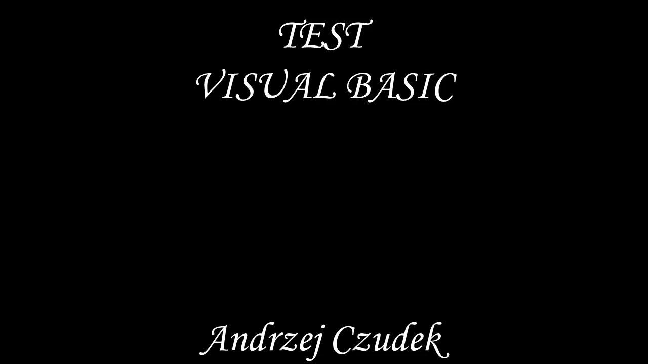 Test z VISUAL BASIC pana Zemenego YouTube