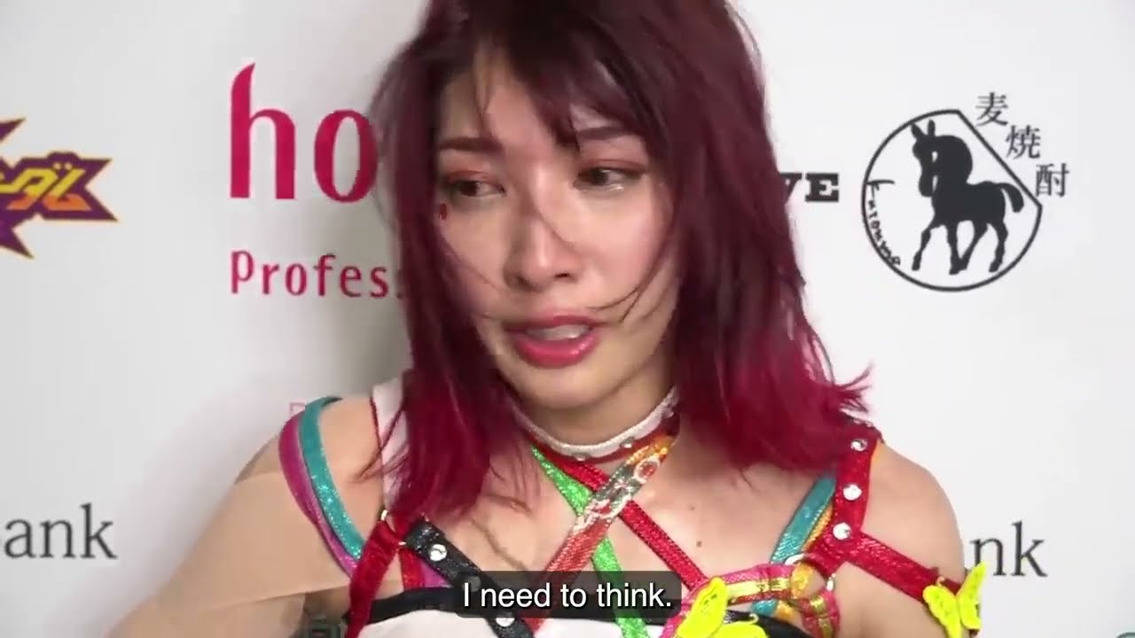Stardom: Comment (2023-09-03) - Momo Kohgo distraught after High Speed Title match (English subs)