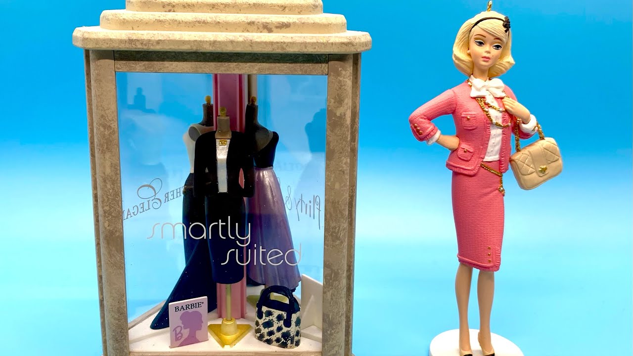 BARBIE Hallmark Keepsake Ornaments PREFERABLY PINK Doll & DUSK TO DAWN Magic Light Up Fashions