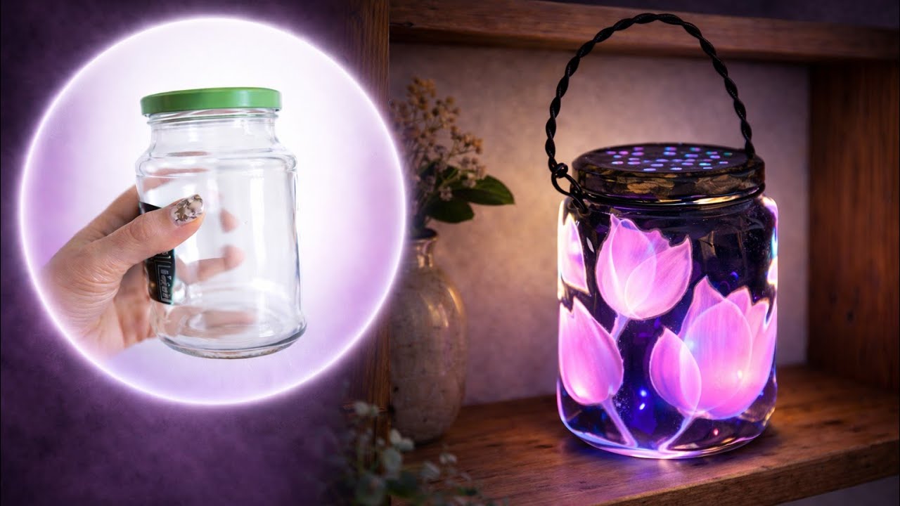GENIUS IDEA! Anyone Can Turn a Glass Jar Into a Cozy Night Lamp