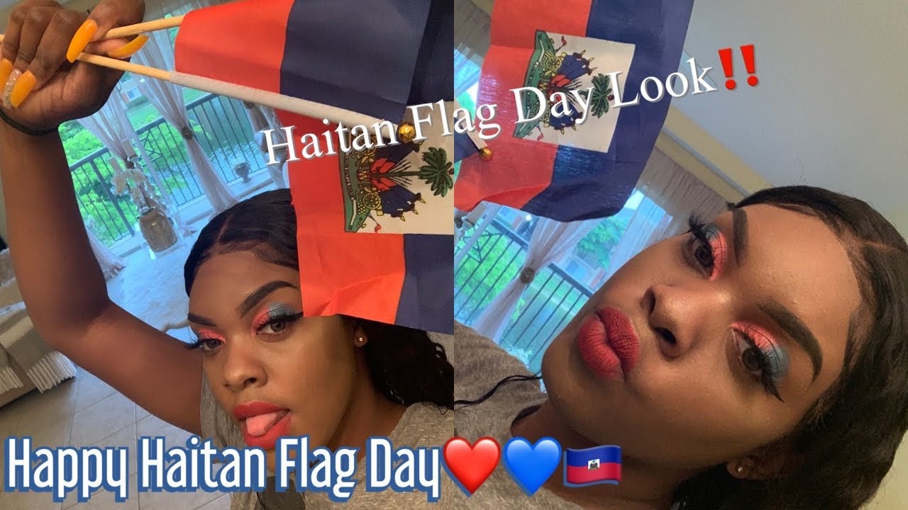 Haitian Flag Day Inspired Makeup Look Youtube