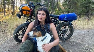 Solo E-Bike Camping / building a bushcraft chair