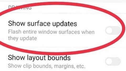 Enable Show surface updates || Flash entire window surfaces when they update in Redmi Note 5 Pro