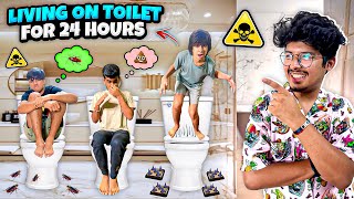 Living On Bathroom For 24 Hours😨🤮| Last To Leave Challenge Wins 40,000₹ 😍- Jash Dhoka Vlogs