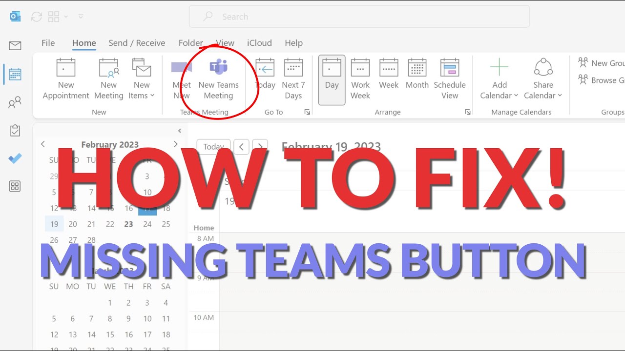 Teams Meeting Button Missing YouTube