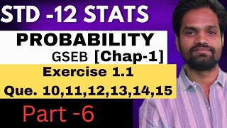 Std 12 Statisticsprobability chapter 1 Part 6 Gsebenglish Mediumabhishek Sir