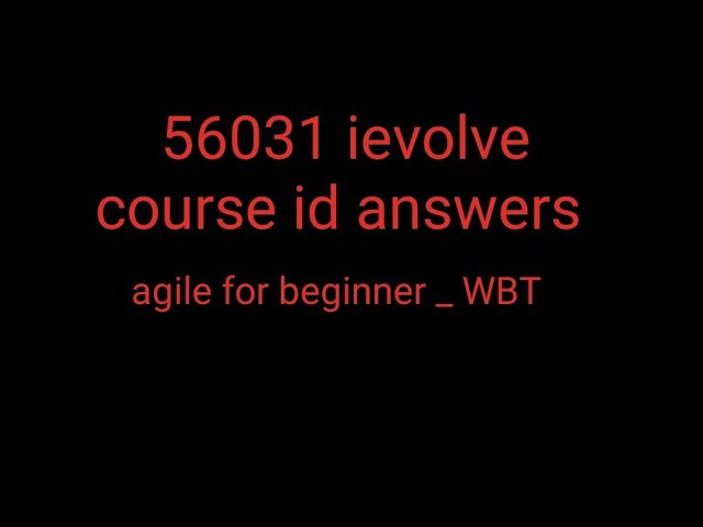 ˆ ˆ 56031| ievolve course id 56031 | agile for beginner | tcs 56031