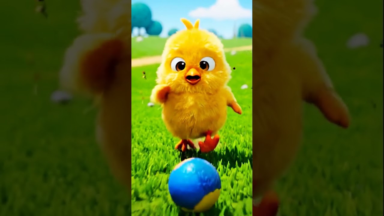 The Most Adorable Cross Eyed Chick Tries Soccer! 🐥⚽