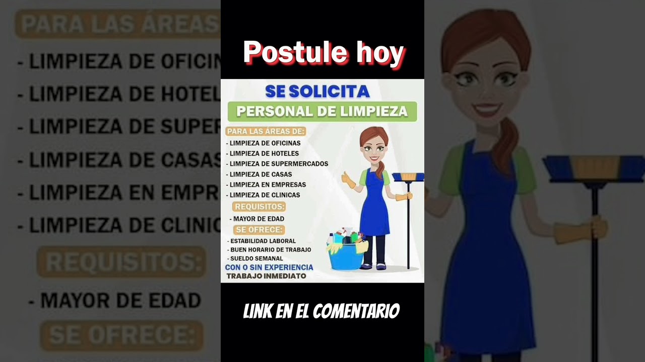 aviso de trabajo personal de limpieza #limpieza #empleo #trabajos