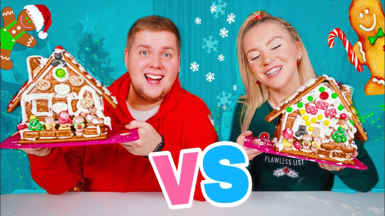 ПРЯНИЧНЫЕ ДОМИКИ ЧЕЛЛЕНДЖ ? Строим Gingerbread House Challenge Чей Круче?!